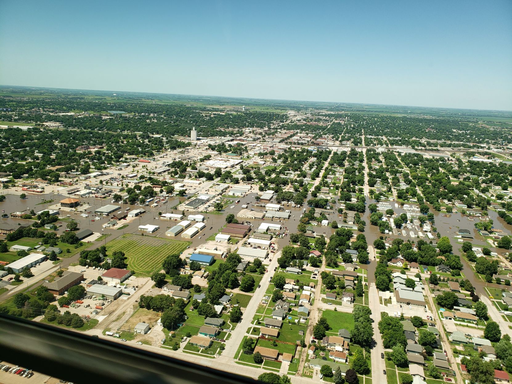 Aerial view of flood
